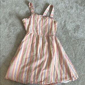 J.Crew Colorful Striped Crewcuts Summer Linen-Blend Dress